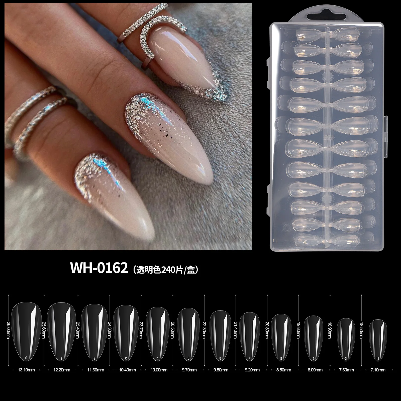 240pcs/Boxed Ultra Thin Traceless False Nails Transparent Matte Full Cover Half Press On Nails Extension DIY Nail Art Decoration