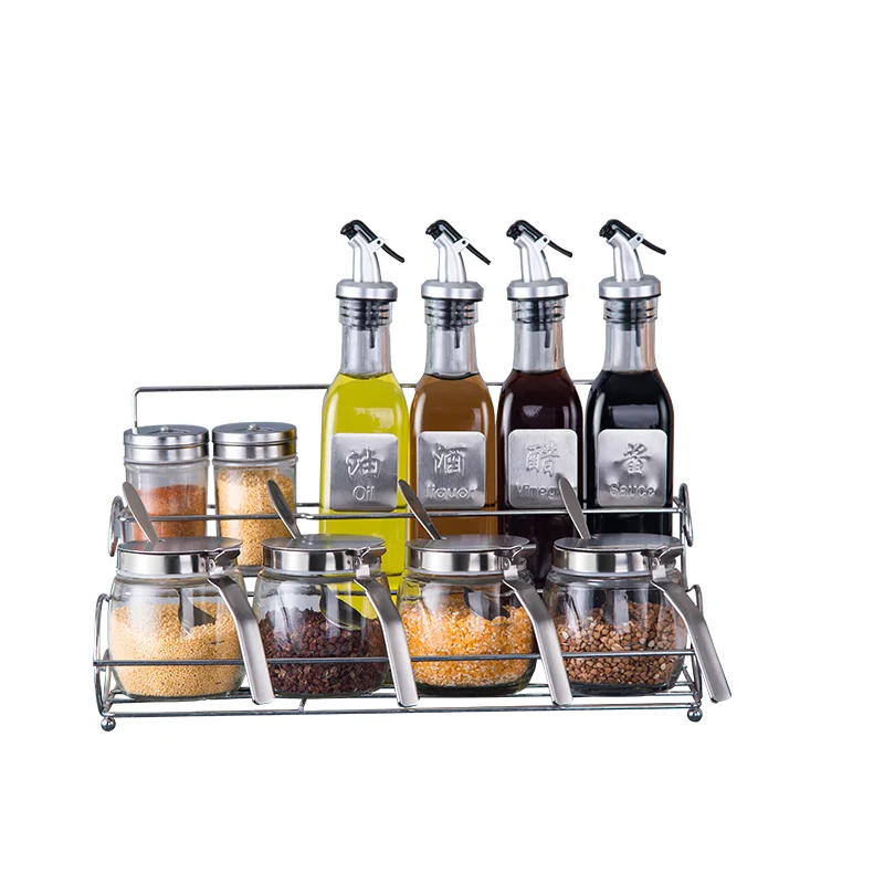 Seasoning jar kitchen jar salt and sugarstorage stainless steel household sauce and vinegar oil bottle