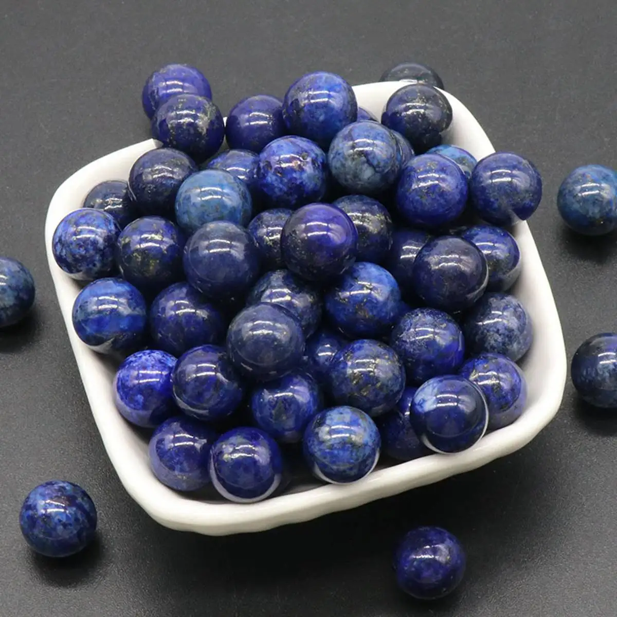 12MM Lapis Lazuli Round Beads for DIY Making Jewelry NO-Drilled Hole Loose Healing Energy Natural Cute Stone Crystal Sphere Ball