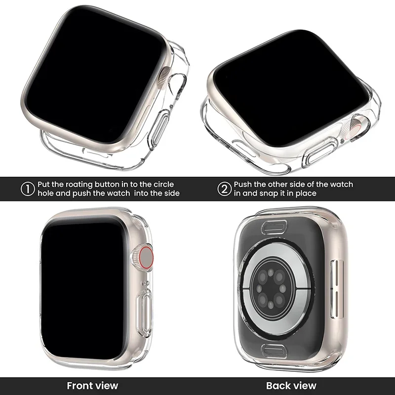 TPU Cover For Apple Watch Case 45mm 41mm 40mm 44mm 42mm 46mm No Screen Protector bumper accessories iwatch series 10 9 8 7 SE 6