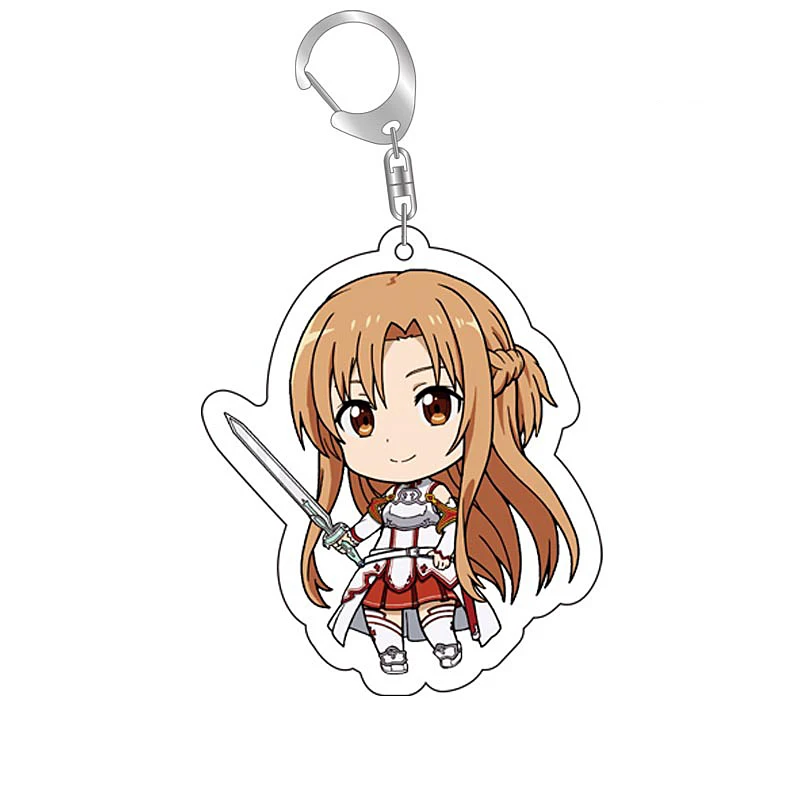1pc Schwert Art Online SAO Kirito Acryl Schlüsselanhänger Yuuki Asuna Tasche Tag Cos Zubehör Asada Shino Kunststoff Schlüsselanhänger – Detail 8