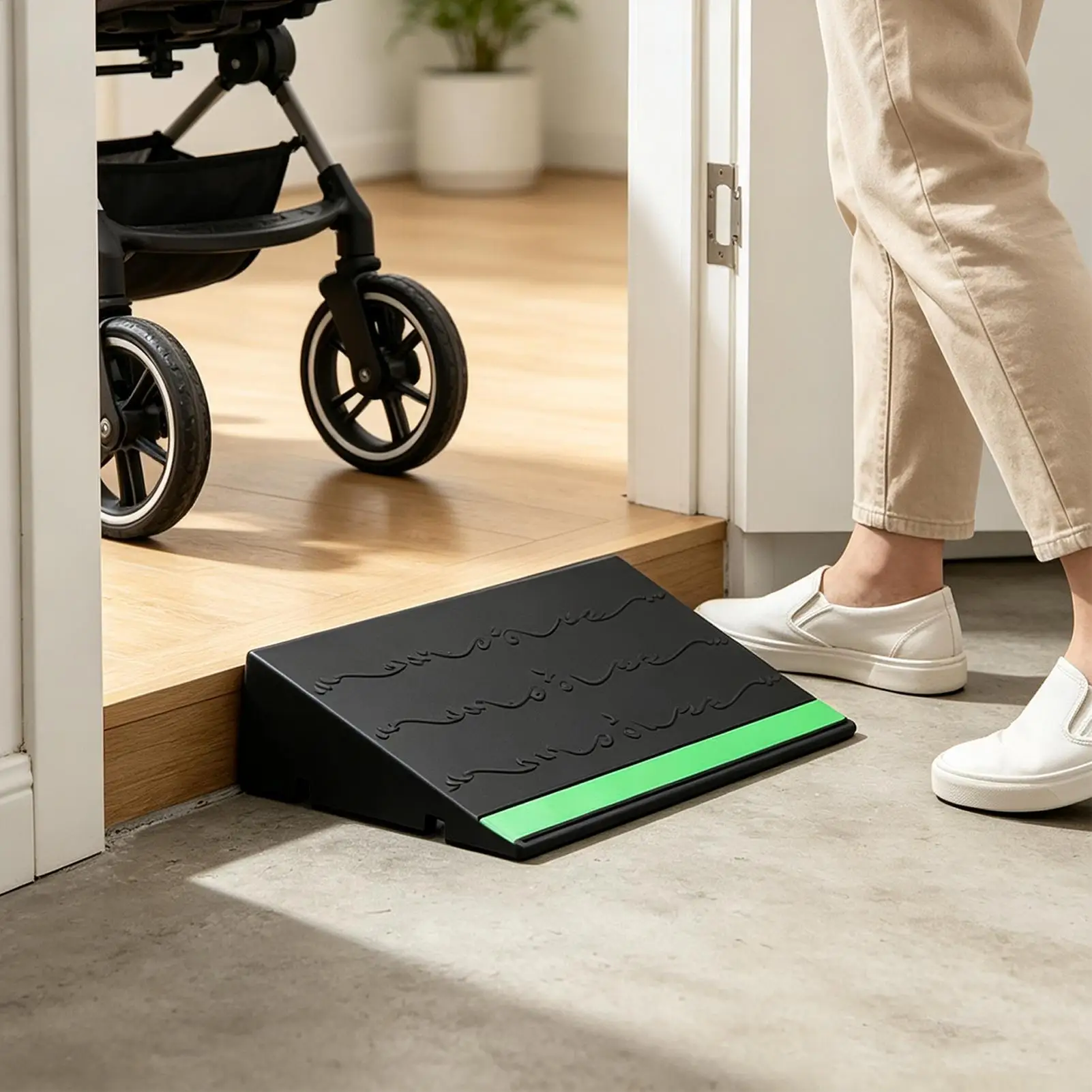 Dog Ramp for Car Anti-Slip Safe Glowing In The Dark Wheelchair Threshold Ramp for Home Entrance Power Scooters Curb Sweeper