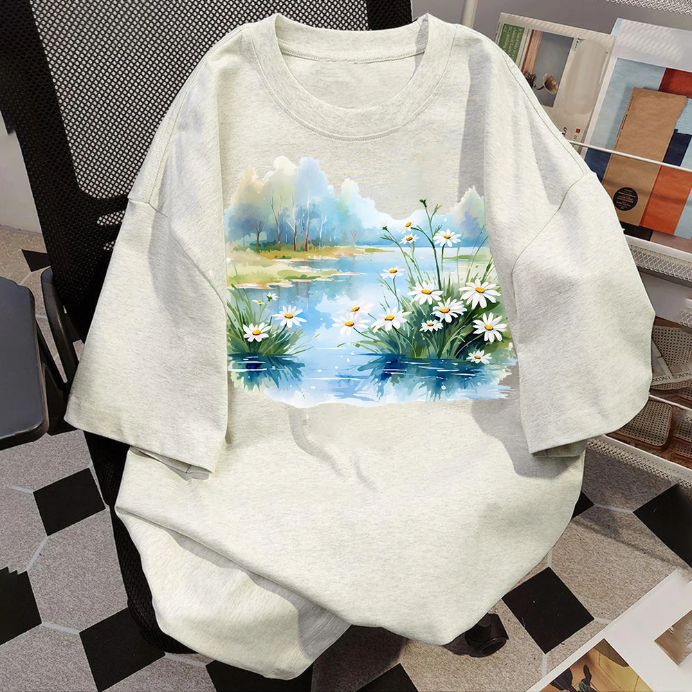 25cm Little Daisy Flower Cowboy Ironing Heat Thermal Transfer Sticker Fusible Applique Iron On Thermoadhesive Decal For Clothes