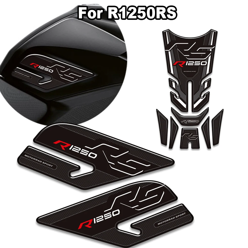 

Motorcycle Stickers Decals Tank Pad Gas Fuel Oil Kit Knee Fish Bone Protector For BMW R1250RS R 1250 RS R1250
