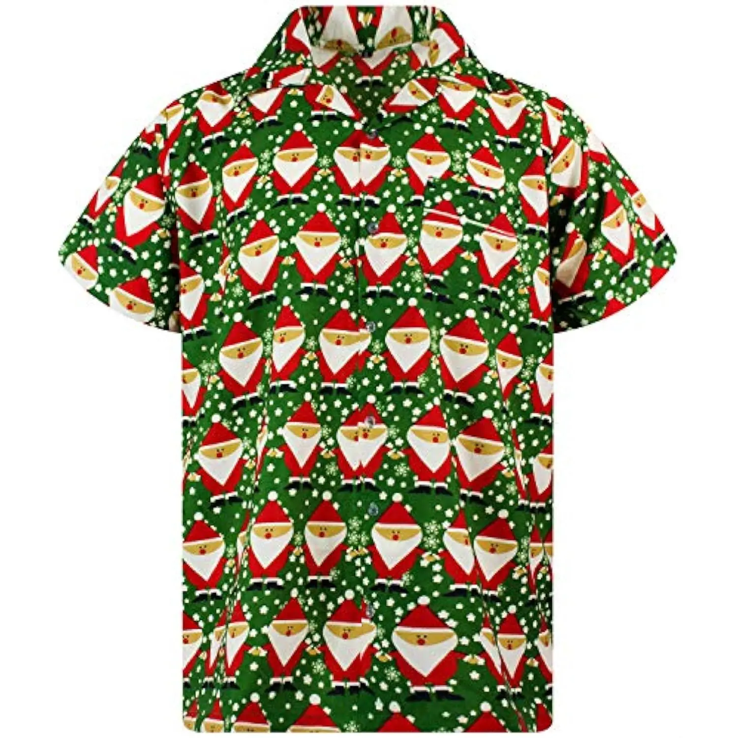 Lustige hawaiianische Weihnachts-3D-Druck-Hemden für Herren, kurzärmelige, lässige Button-Down-Hemden