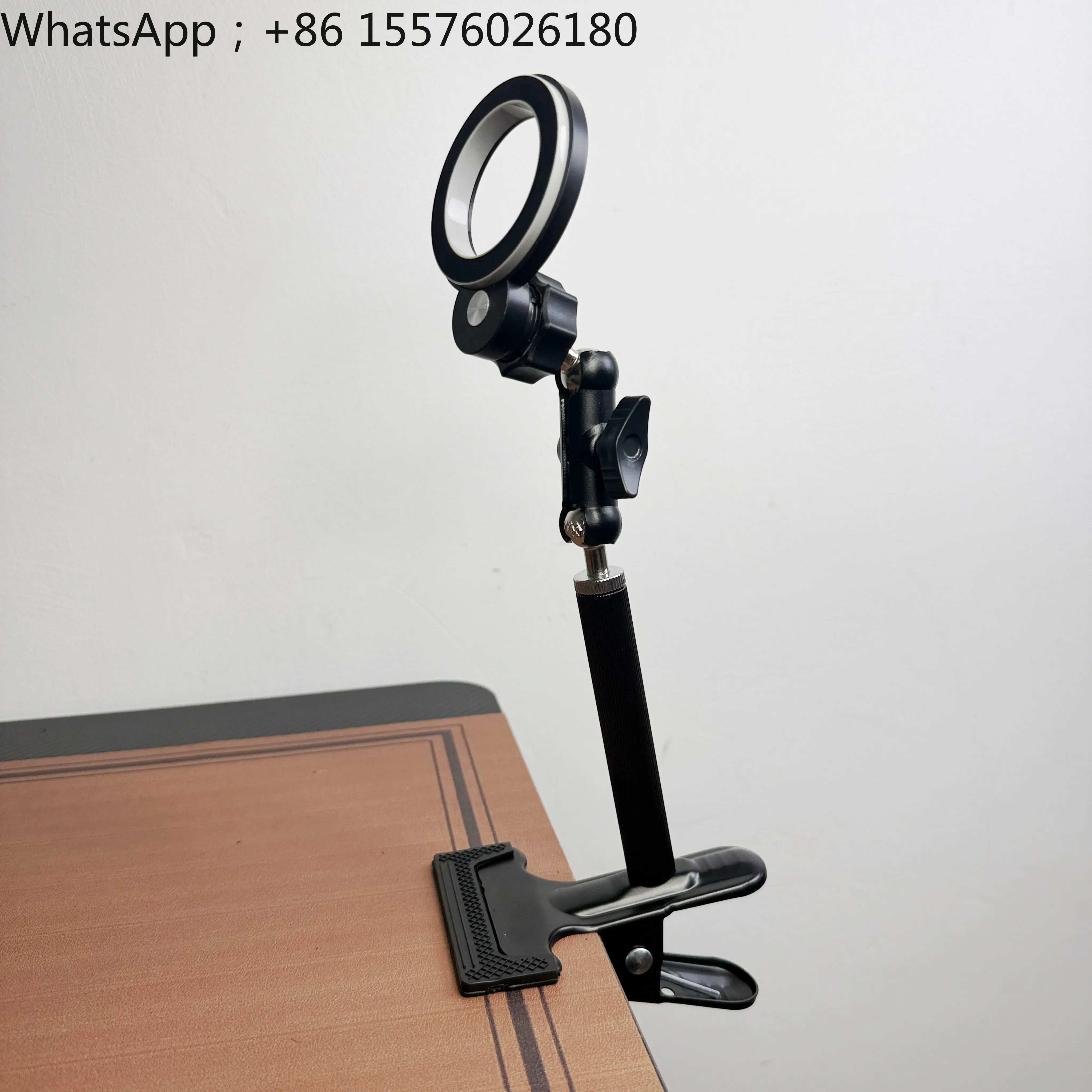 Desktop Round Tube Support Fixed Clip, Mobile Phone Holder Vigorously Clip 360 Pea Rotation
