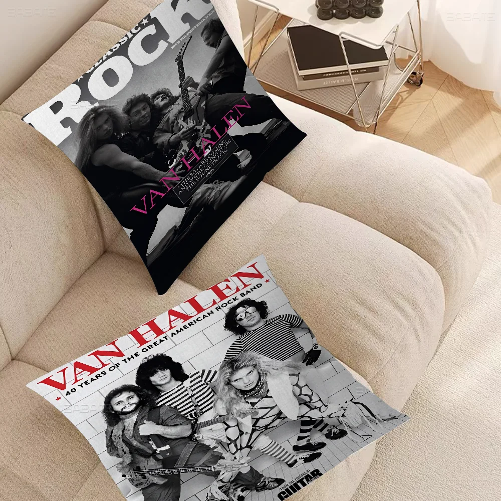 V-Van H-Halen Retro-R-Rock Band Pillowcase toon Gift Cushion Cover Bedroom Home Sofa Chair Seat Decor pillow case