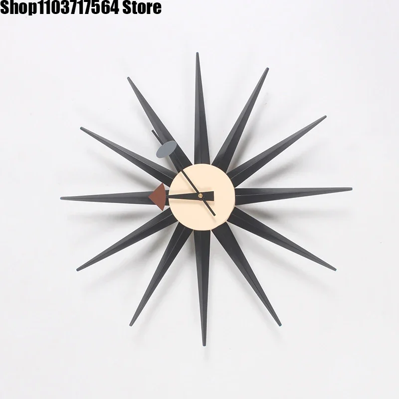 

Nordic decorations Sun clock Study Creative home accessories Wall clock living room black grain hands light wall clock