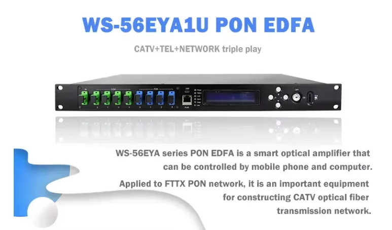 CATV PON الإنترنت المزدوج إمدادات الطاقة المغير تصميم عالية الطاقة EDFA الناتج 1550nm Catv Edfa