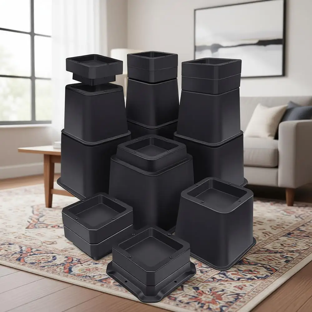 

10-дюймовые регулируемые опоры для мебели повышенной прочности, 4 шт., черные