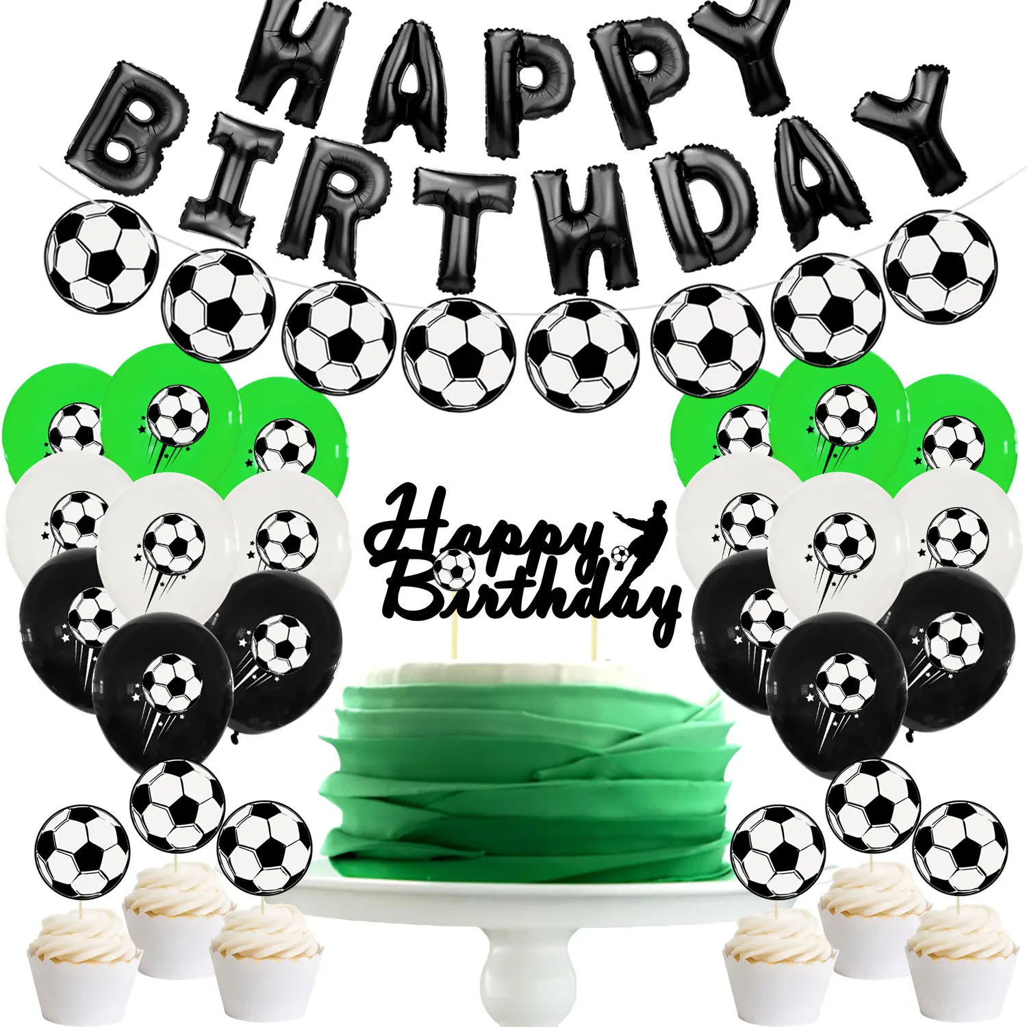 

football birthday cake decoration football birthday theme party football lovers happy birthday party decoration balloon 27pcs