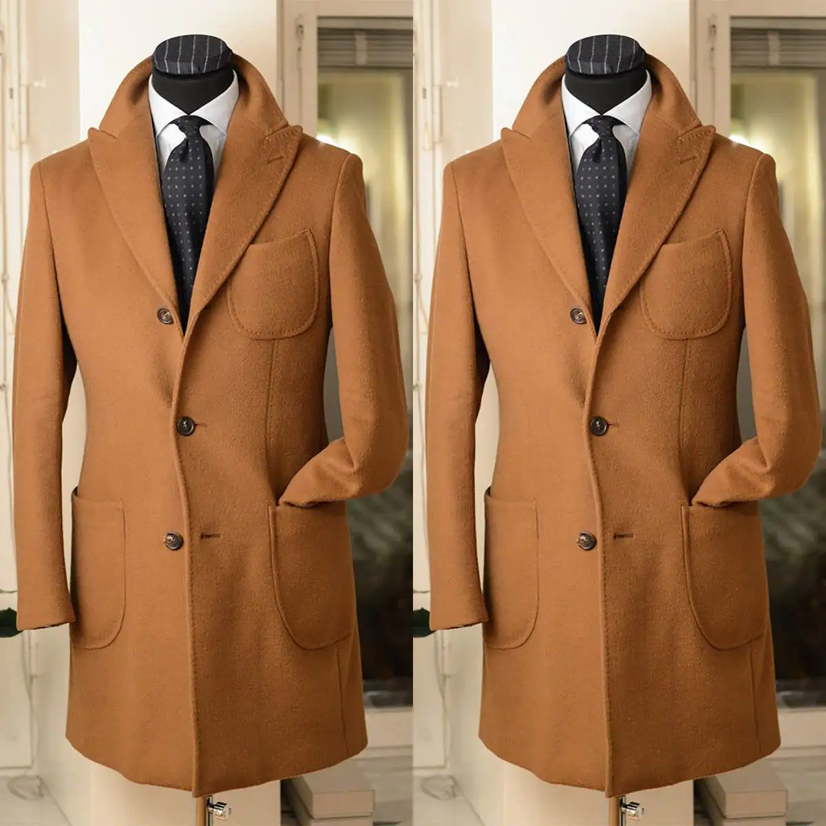 

Modern One Piece Customized Men Jacket Blazers Double Breasted Wool Blend Wedding Tuxedos Plus Size Custom Made