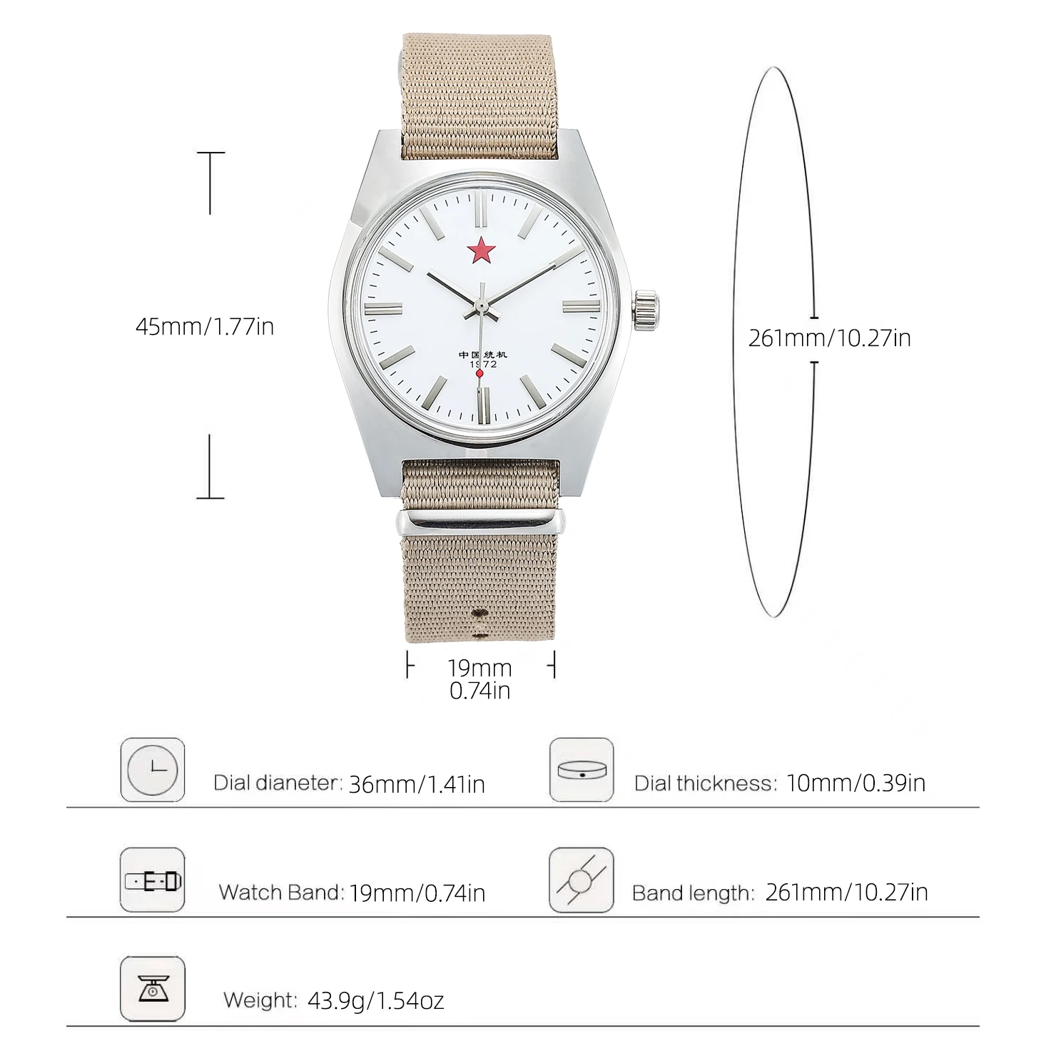 Men's Watch 7120 Hand-Wind Watch - 36mm Stainless Steel