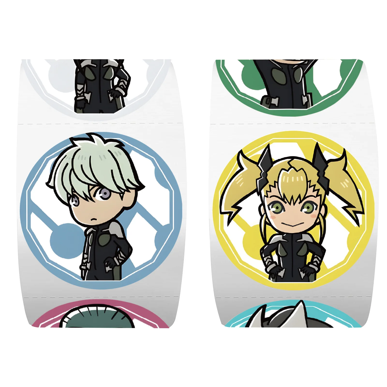 500個/ロール 漫画怪獣No. 8 アニメシールステッカー DIY PVC ラップトップデカール装飾報酬ギフトおもちゃ