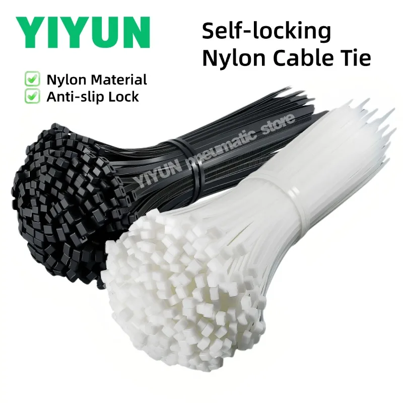 200-800pcs Self-locking Plastic Nylon Cable Tie Zip Ties for Wire Management 3x100mm 3x150mm 3x200mm 4x300mm 5x300mm 8x500mm