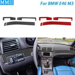 For BMW 3 Series E46 M3 1998-2006 Real Carbon Fiber Dashboard Panel Suit Trim Cover Car Interior Decoration Accessories Sticker