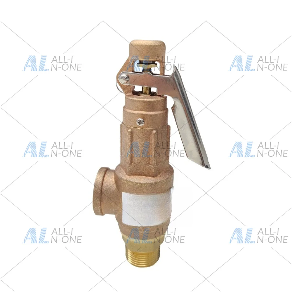 Brass Steam Boiler Safety Relief Valve High Pressure Threaded Spring Loaded Safety Relief Valve with Lever
