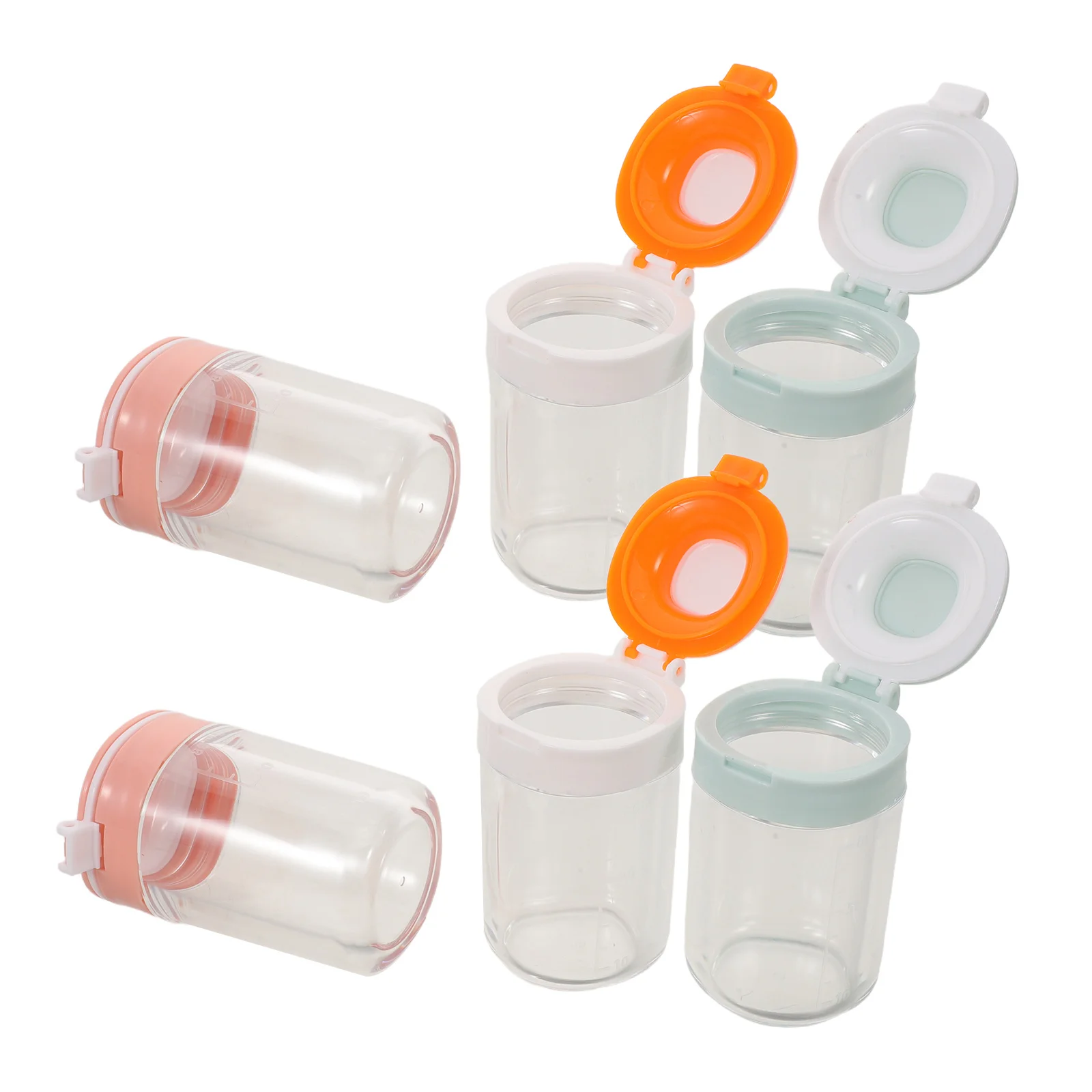 

6Pcs Portable Milk Powder Dispenser Baby Formula Airtight Dual Lid Storage Container Travel Food Jar Formula Travel Container