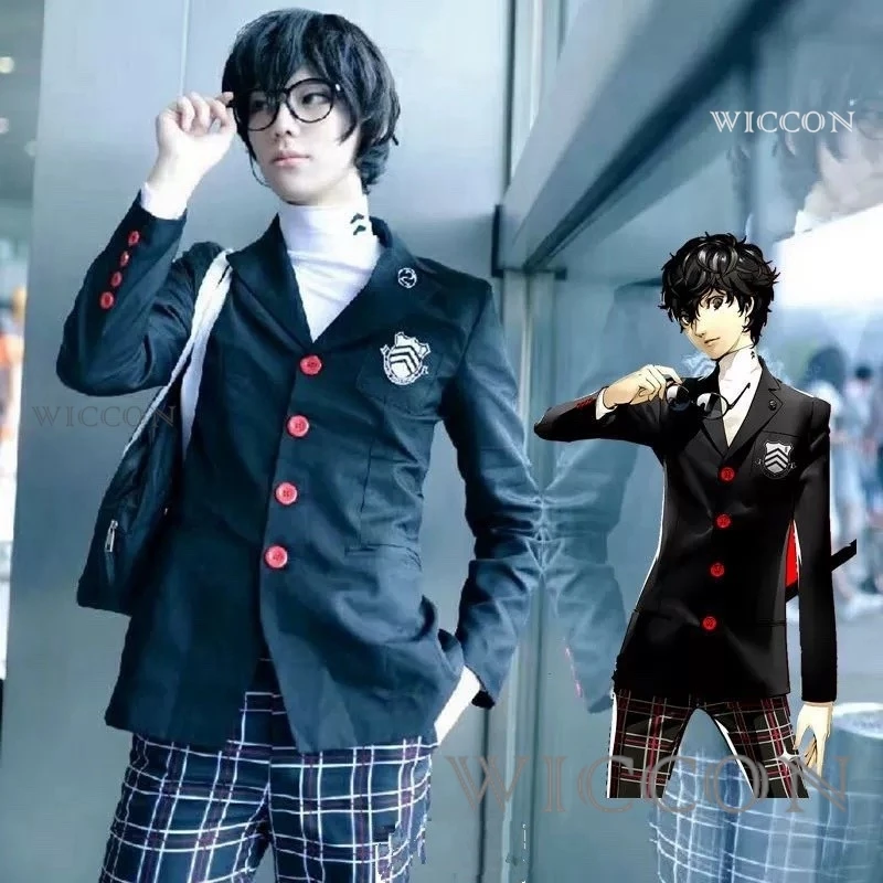 

Persona 5 Kurusu Akira Cosplay Costume Joker Uniform Mask Yoshizawa Kasumi Halloween Carnival Women Men Role Play Outfit