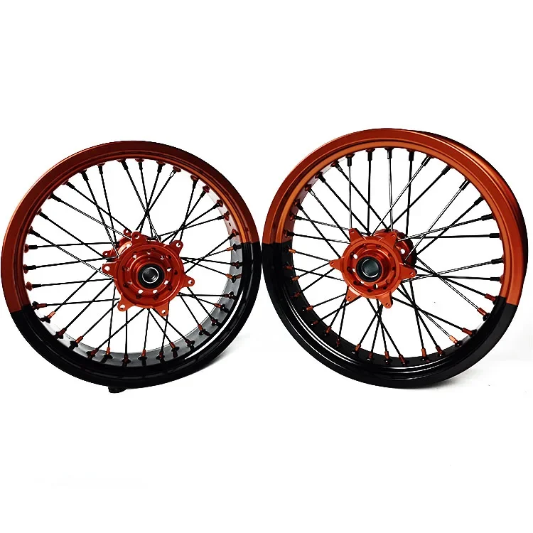 Upgraded version17x3.5 17x4.25 17x4.5 17x5.0 Sxf 250 450 Bicolor Motorcycle Wheels 17 Inch Supermoto Wheels