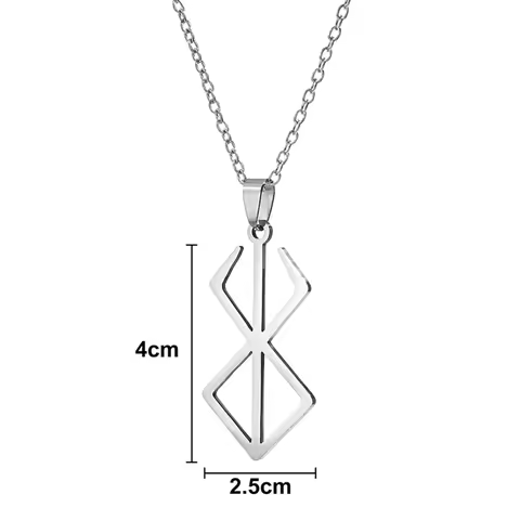 Stainless Steel Jewelry Berserk Necklace Sword Logo Pendants Choker The Mad Warrior Of Norse Viking Mythology Men Adornment Gift