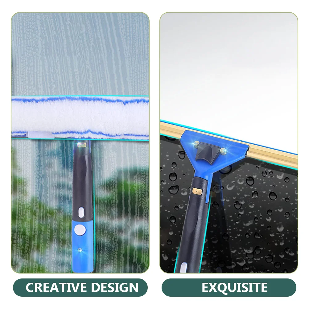 

1 Set Microfiber Window Scrubber Glass Cleaner Squeegee Extendable Pole Car Windshield Bathroom Kitchen Durable Lightweight