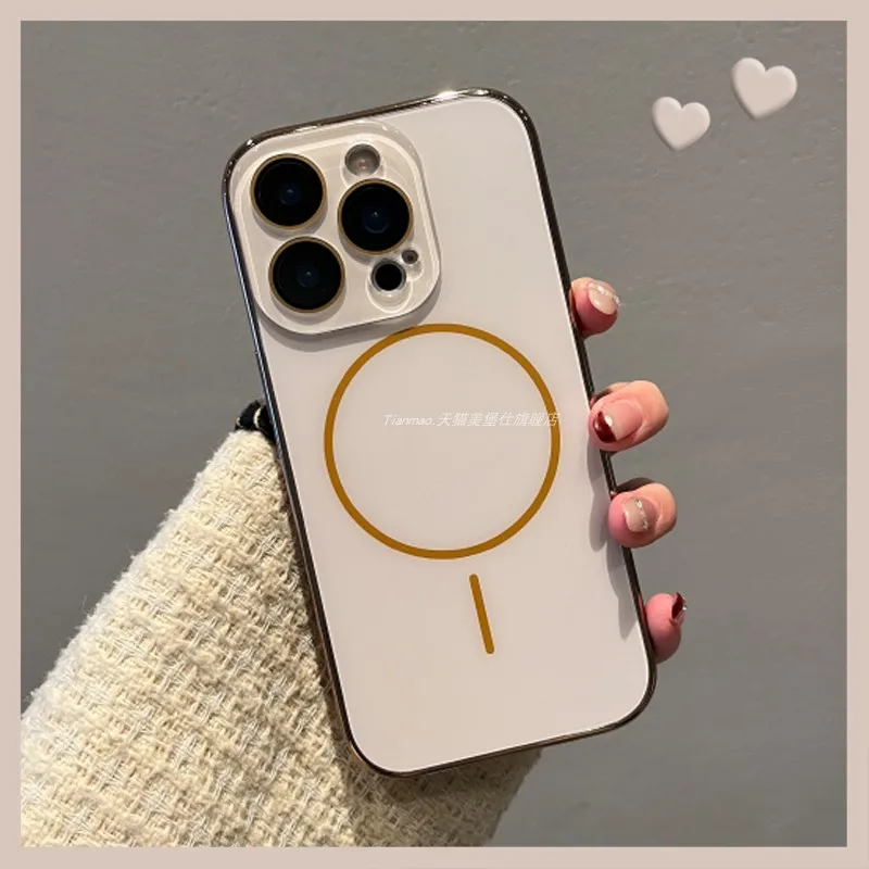 

Магнитный чехол Desert Gold для iPhone 11/12/13/14/15/16 Promax для телефона Apple Premium Sense Classic для мужчин и женщин Slamproof