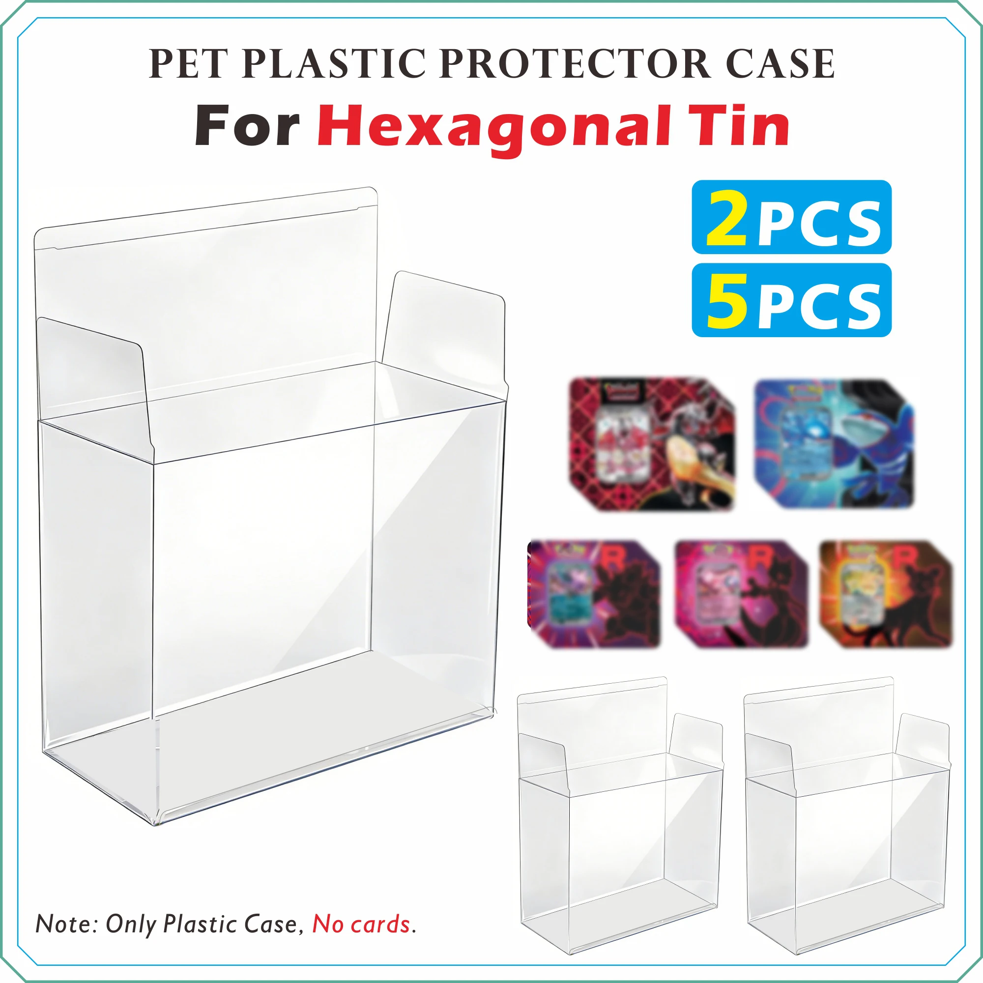 2/5PCS PET Plastic Protector Case For Hexagonal Tin