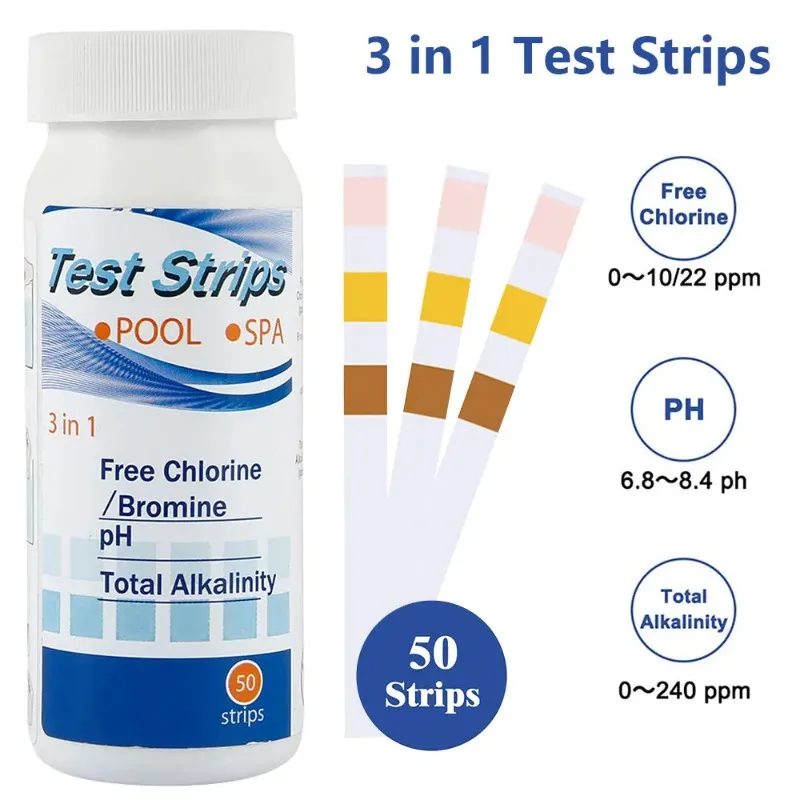 Water Test Strip 3-in-1 Home Water Quality Test Swimming Pool Aquarium Water Test Strip Total Alkali Nitrate Nitrite PH Hardness