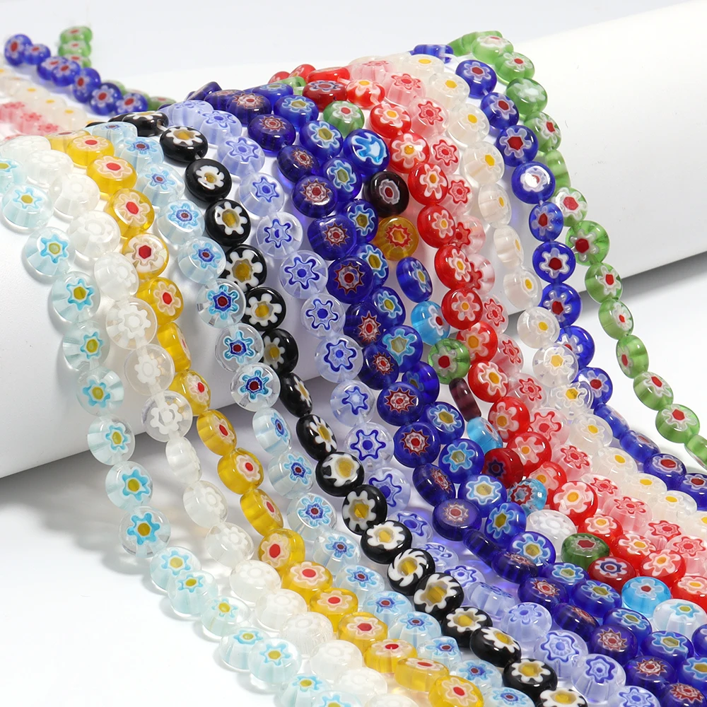 6/8/10mm Bloemvorm Millefiori Lampwork Glazen Kralen Veelkleurige Ronde Spacer Kralen voor Sieraden Maken DIY Armband Accessoires - afbeelding 2