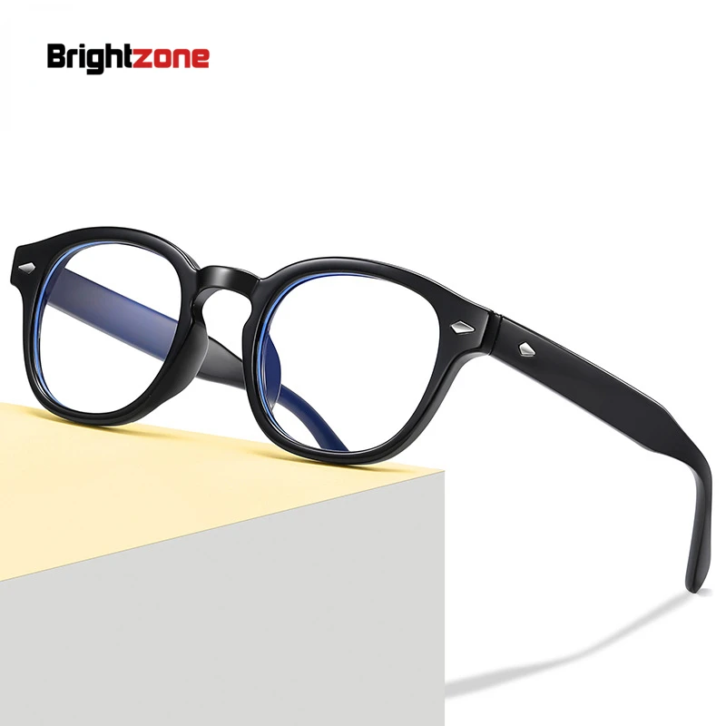 New Square Plano Anti Blue Light Round Eye Glasses Spectacle Frame Gaming Mobile Computer Goggles Myopia Prescription Eyeglasses