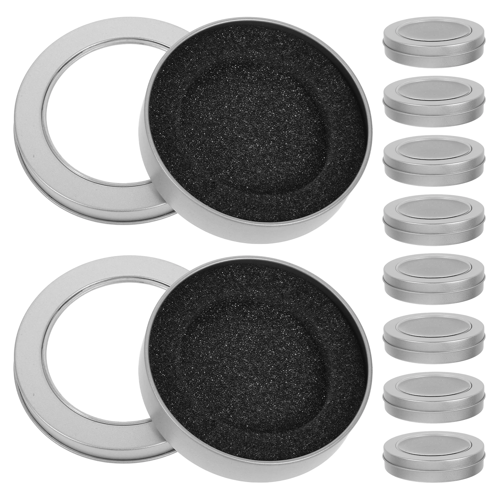 

10 Pcs Game Tin Box Round Empty Metal Containers Storage Jars Cookies Packaging Portable Lightweight Iron Material