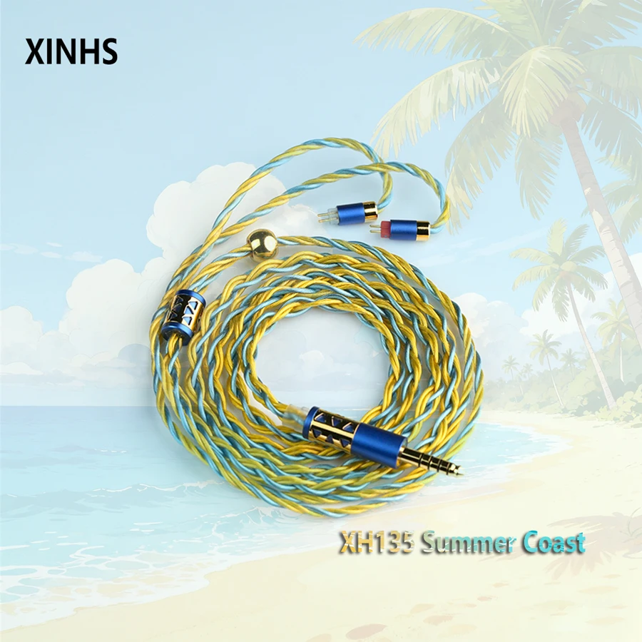 

XINHS XH135 "Summer Coast" 6-Core Gold-Plated & Silver-Plated Copper Hi-Fi earphone Upgrade Cable | 2.5mm/3.5mm/4.4mm Plug