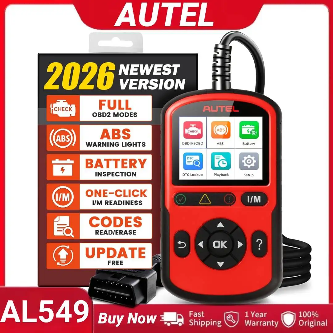 Autel Scanner AutoLink AL549 OBD2 Code Reader with AutoVin Read/Erase DTCs for ABS Universal Car Battery Tester with Live Data