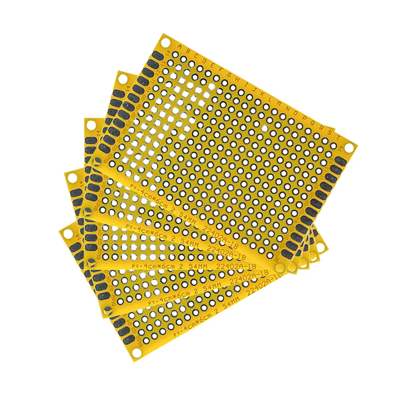 5PCS PCB Breadboard Yellow Protoboard Board Plated Universal Board Double Sided Board