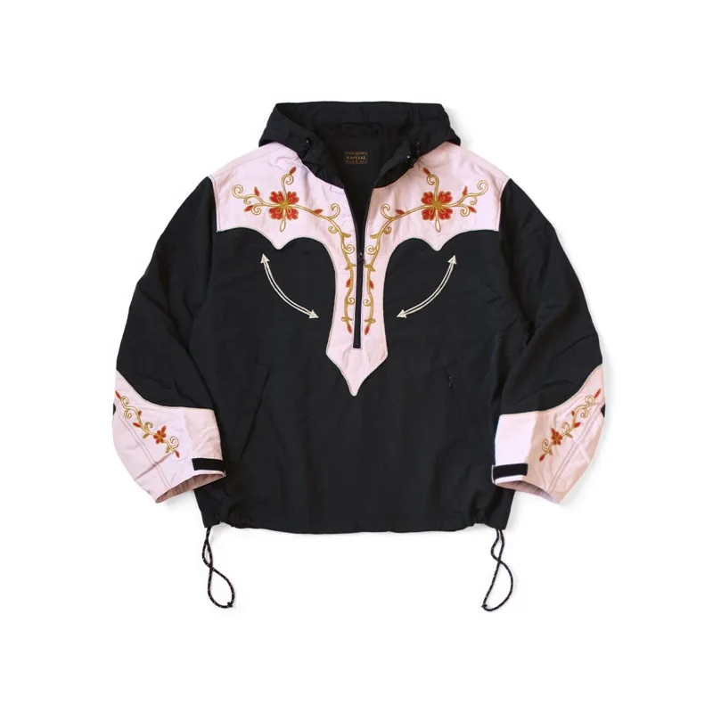High Street Kapital  Floral Embroidery Anorak Jacket Vintage Western Spliced Zip Windbreaker Men Women Casual Jackets