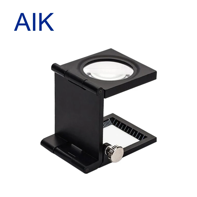 NEW Good Price Mini Three-Folding 15X Magnifier Zinc Alloy Magnifier Magnifying Glass with Scale for Textile Optic