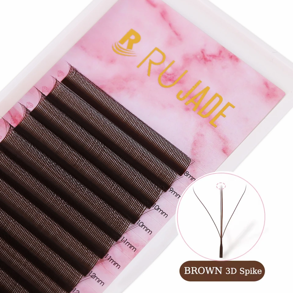 

New Brown Fairy Thick W Shape Eyelashes 3D Three-Core Shape Lashes Extension Premade Volume Fan Bloom Flowering Eyelash