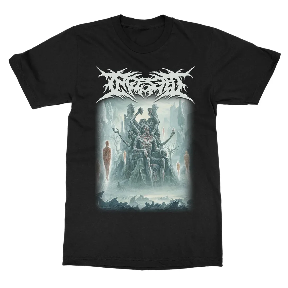 Ingested Brutal Death Metal Bloody Horror Portrait Graphic Print T Shirt Classic Band Merch Unisex T Shirt