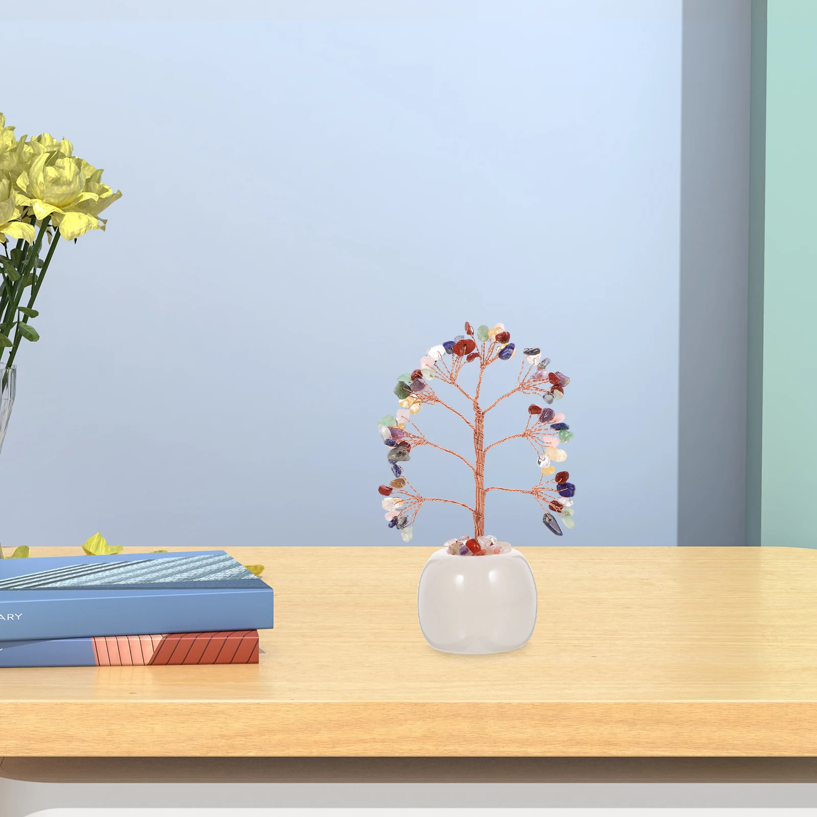 

Colorful Crystal Ornaments Desk Decoration Tree Office Decorations for Work Home High Quality Living Room