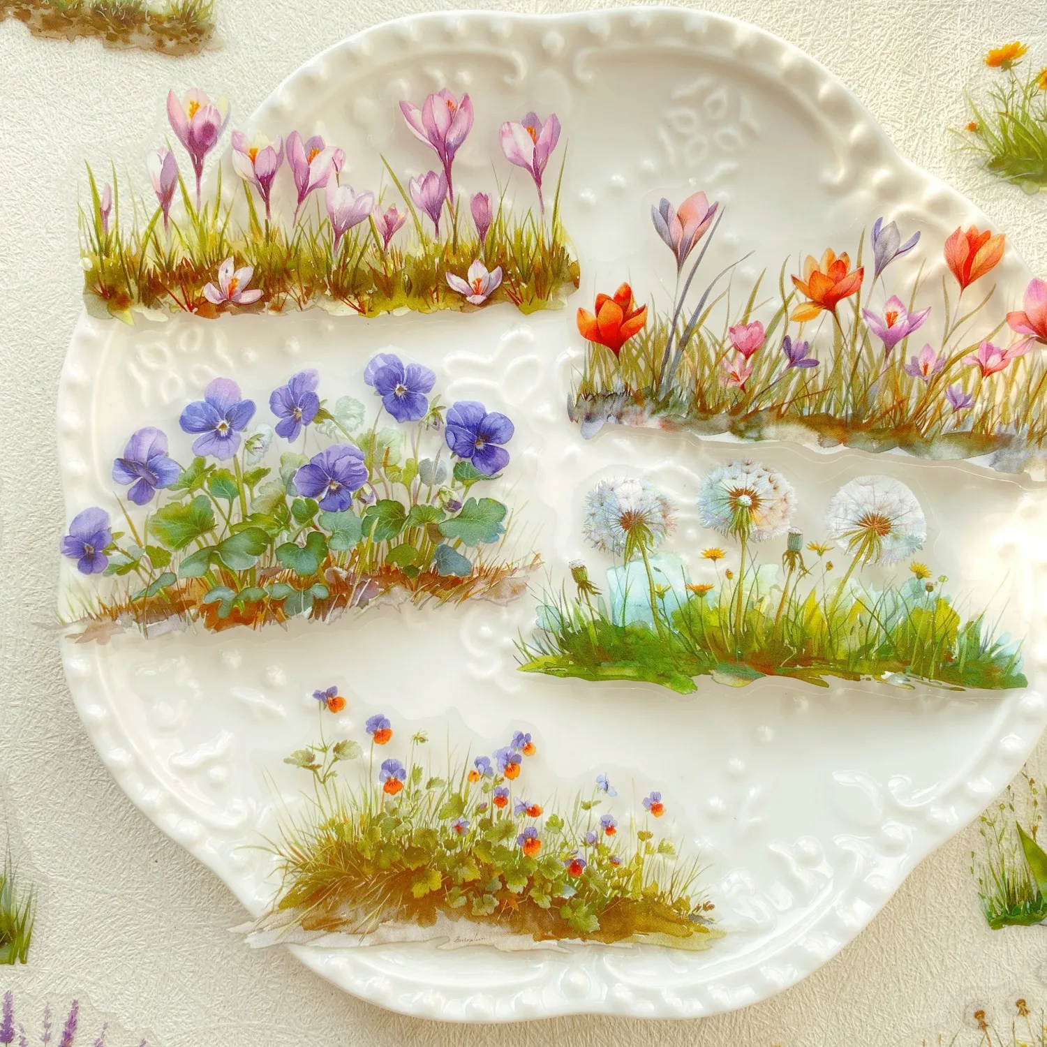 20 unidades/pacote flor pet adesivos plantas verdes pet adesivos mão conta diy decoração adesivos para planejador lixo diário colagem