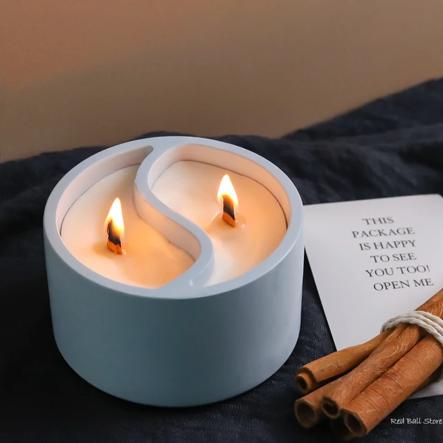 Taichi Shape Candle Jar Clay Silicone Molds Flowerpot Concrete Cement Mould Storage Box Gypsum Plaster Resin Mold Home Decor