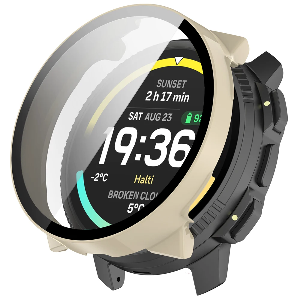 

Жесткий чехол из поликарбоната + закаленное стекло для смарт-часов SUUNTO Vertical2 Vertical 2, защитная пленка для всего экрана, защитный кожух