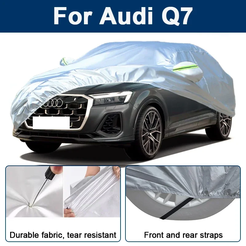 

Outdoor Full Car Cover For Audi Q7 with Reflective Strips Waterproof Snowproof Dustproof UV Protection Auto Exterior Accessories