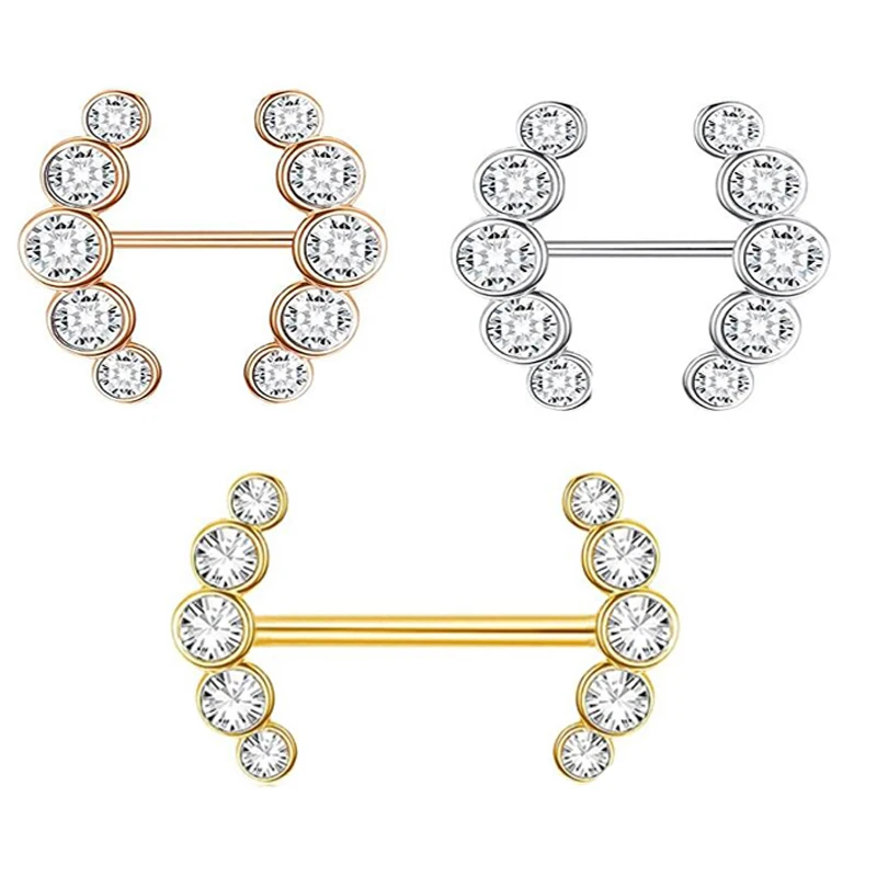 14 g Heart Nipple Rings Barbell Heart Curved Shape Rings Stainless Steel Tongue Nipple Rings for Jewelry Body Piercing