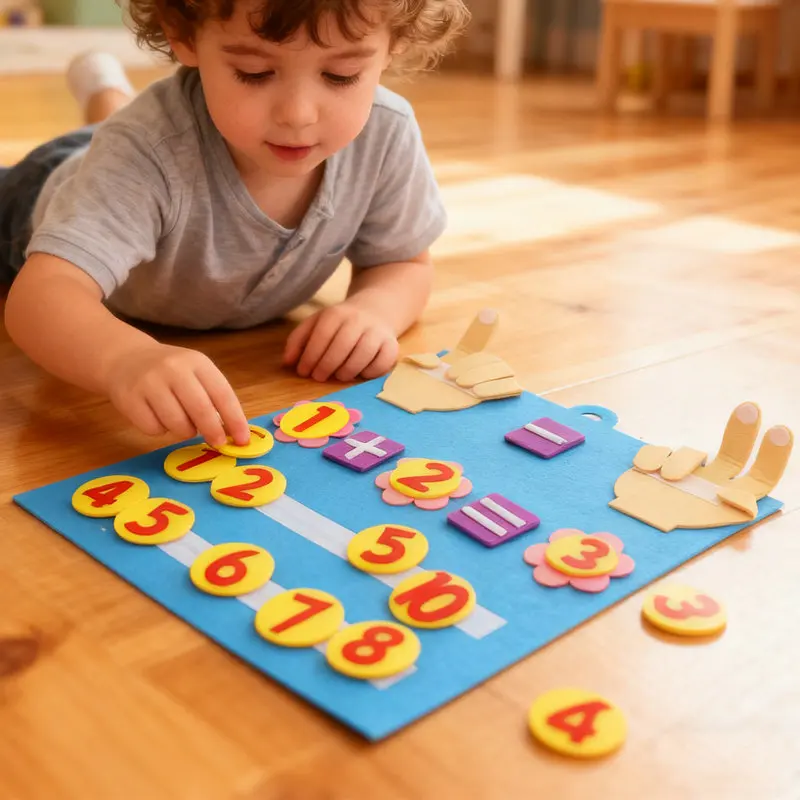 กระดานเรียนรู้คณิตศาสตร์แบบสัมผัสสำหรับเด็กเล็ก ฝึกการบวกและลบ ของเล่นเสริมพัฒนาการแบบมอนเตสซอรี่ เกมการศึกษา