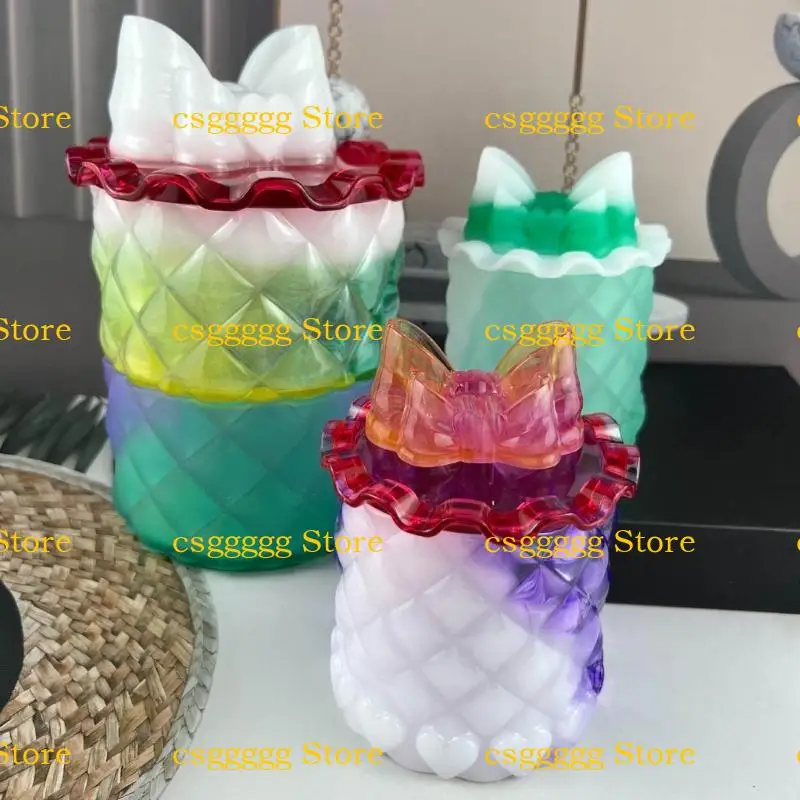 

9HJK Candy Container Silicone Mold Bowknot Resin Jar Mold Jewelry Storage Box