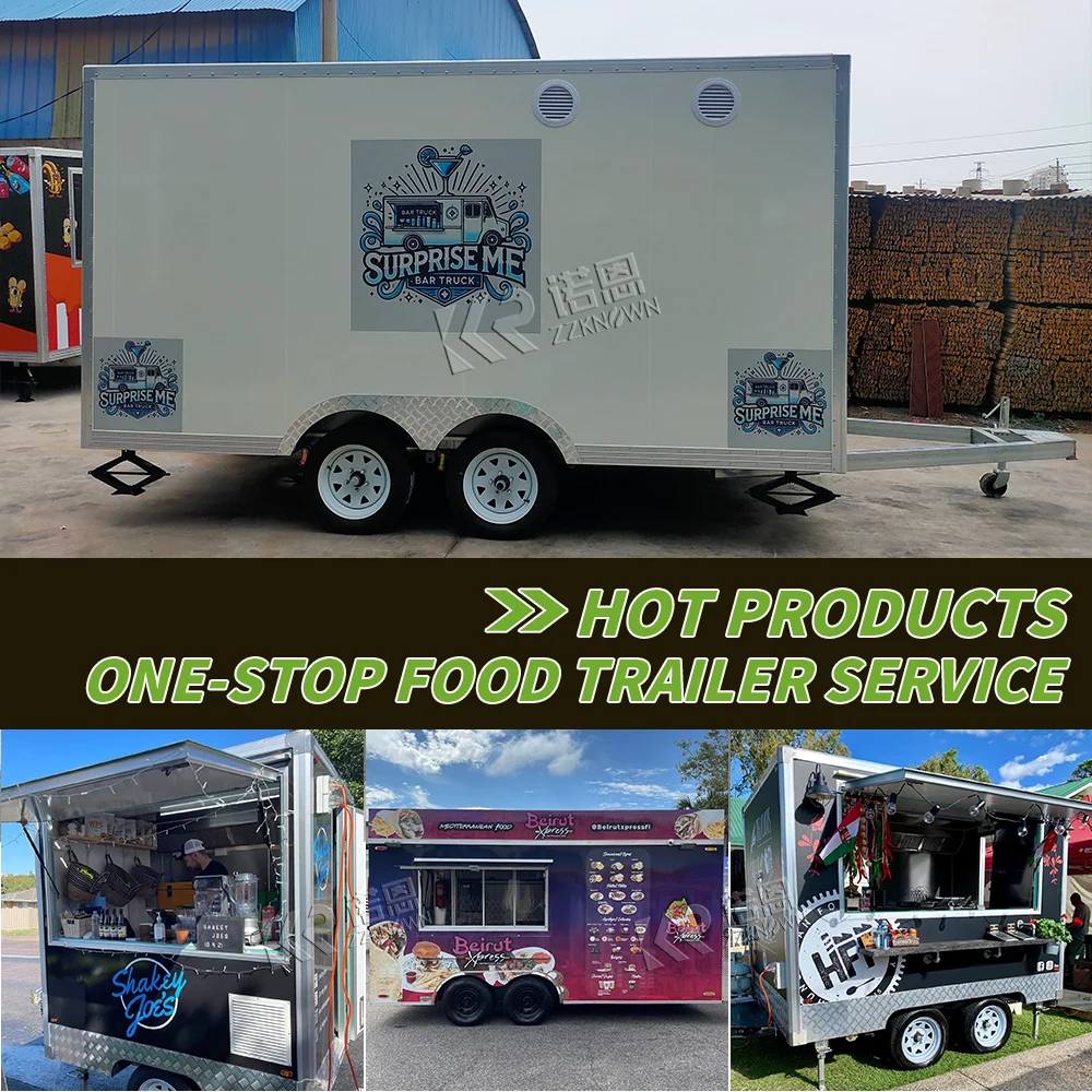 Concession Food Trailer With Fully Kitchen Equipment Ice Cream Cart Mobile Pizza Coffee Kiosk Street Food Truck Fully Equipped