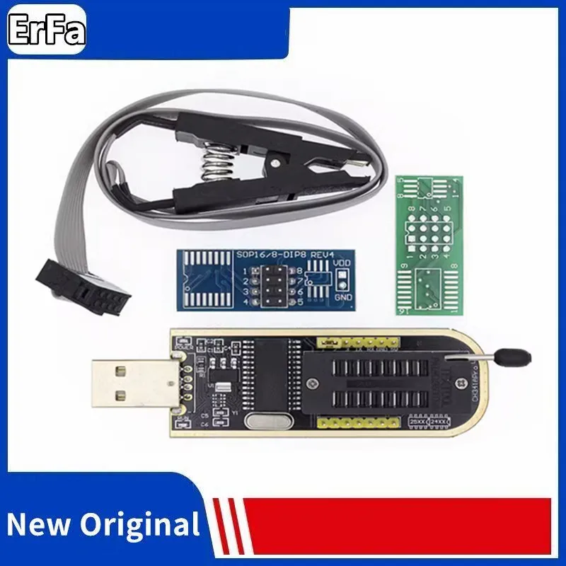 CH341B 24 25 Series EEPROM Flash BIOS USB Programmer Mainboard Routing LCD Module 93CXX/25CXX /24CXX SOP8 chip burning test clip