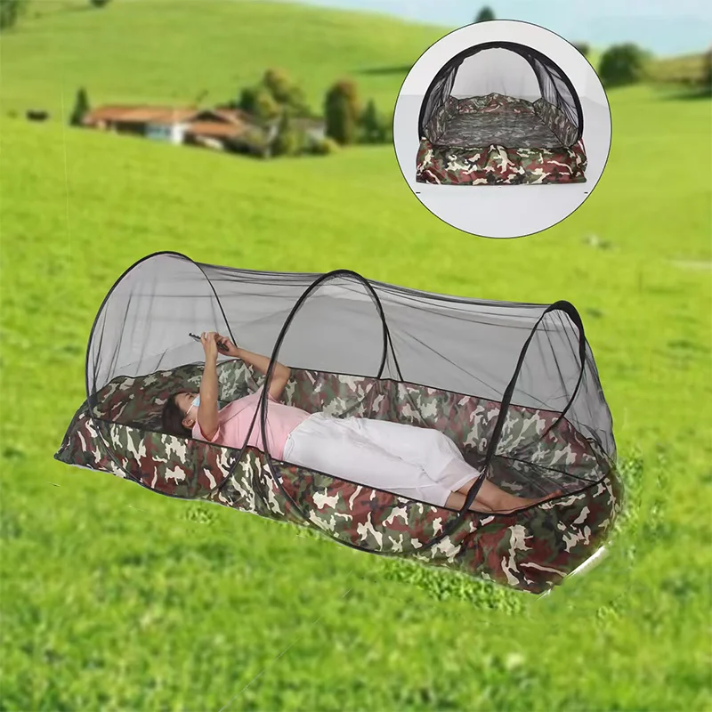 Folding Portable Mosquito Net for Trips Mesh Tent WithZipper Outdoor New Camping Mosquito Net Tent WithBottom For Single Bed